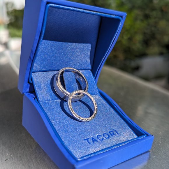 Tacori Men's Wedding Band Platinum Sculpted Crescent Hammer 71-7h Size 7.5 - Picture 9 of 9